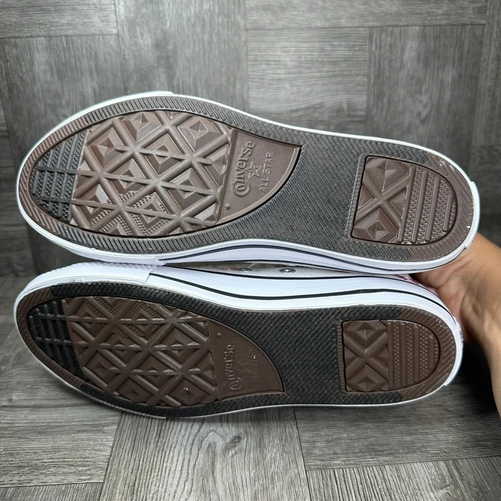 Converse High Top Sneakers Youth 3 White Floral Embroidered Canvas NEW - Picture 6 of 7